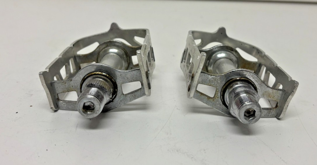Vintage MKS Quill 2K Silver Aluminum Road Bike Platform Pedals Fast Shipping