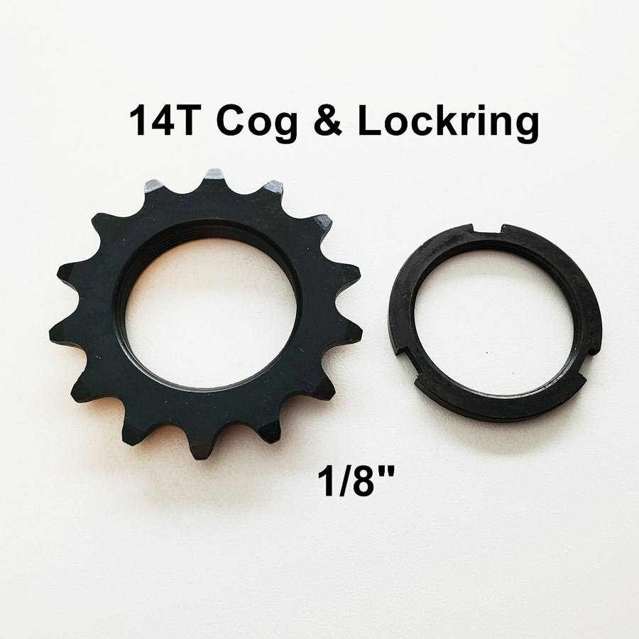 14T COG & LOCKRING – FIXED GEAR TRACK 14 TOOTH 1/8 INCH 1/8″ FIXIE LOCK RING