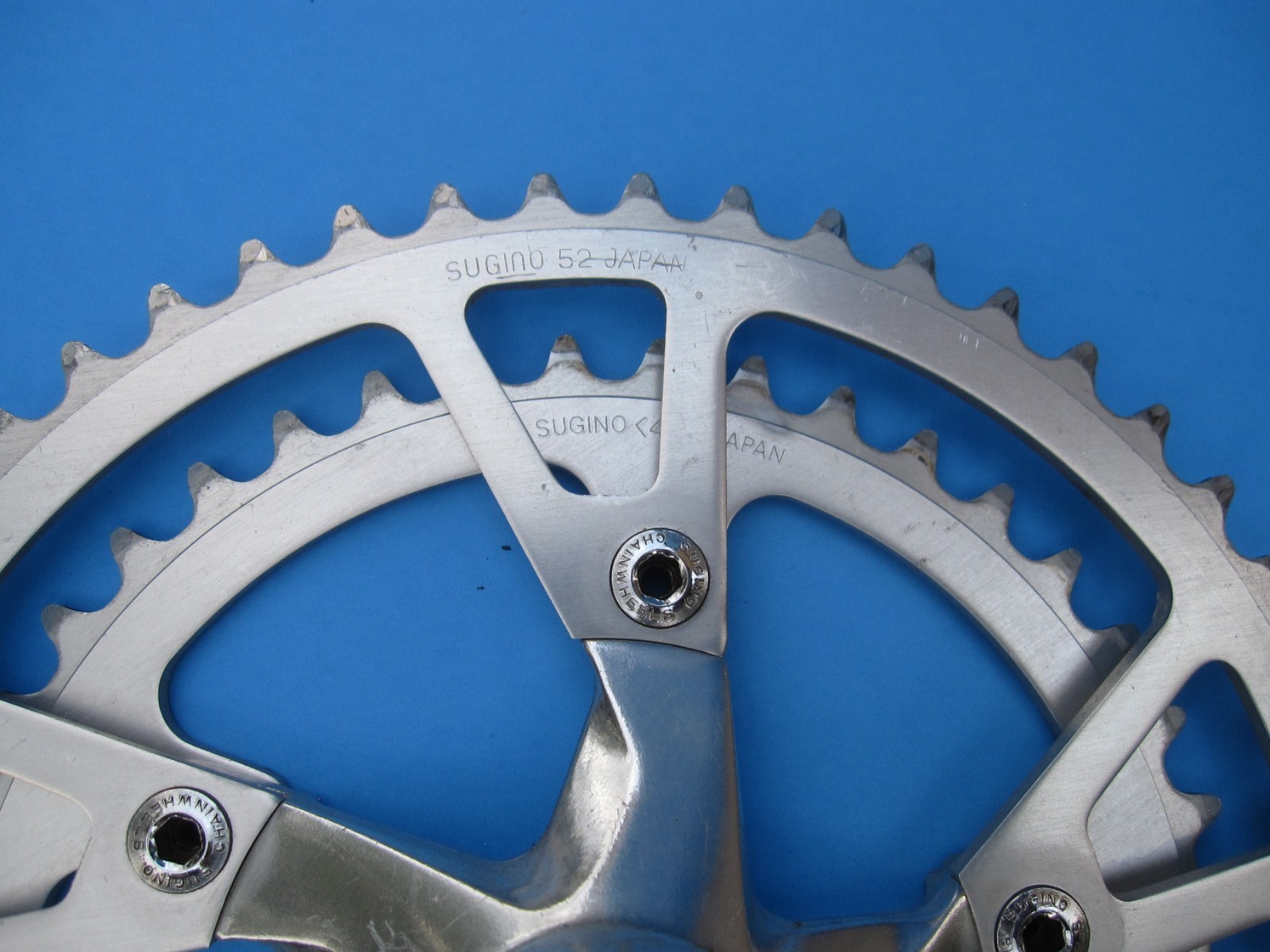 vintage Sugino RT crankset, 52/42T, square taper, 110BCD, 170mm, road or BMX