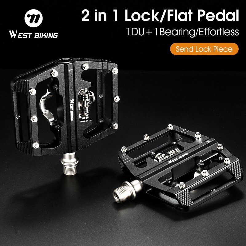 WEST BIKING Aluminum Alloy Bicycle Pedals DU Bearing SPD Bike Clipless Pedals