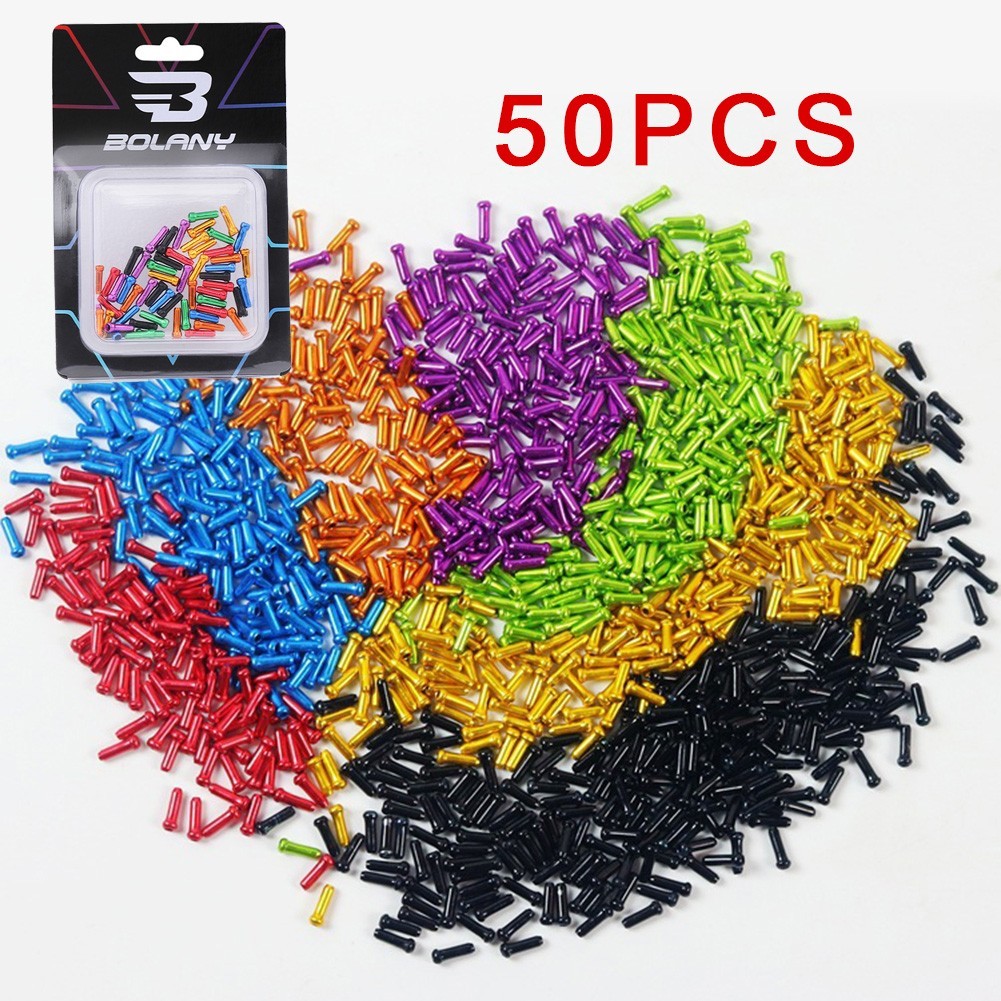 Brake Shifter Crimps Mixed color 1.1*0.3cm 50pcs Bike Inner Cable Tips