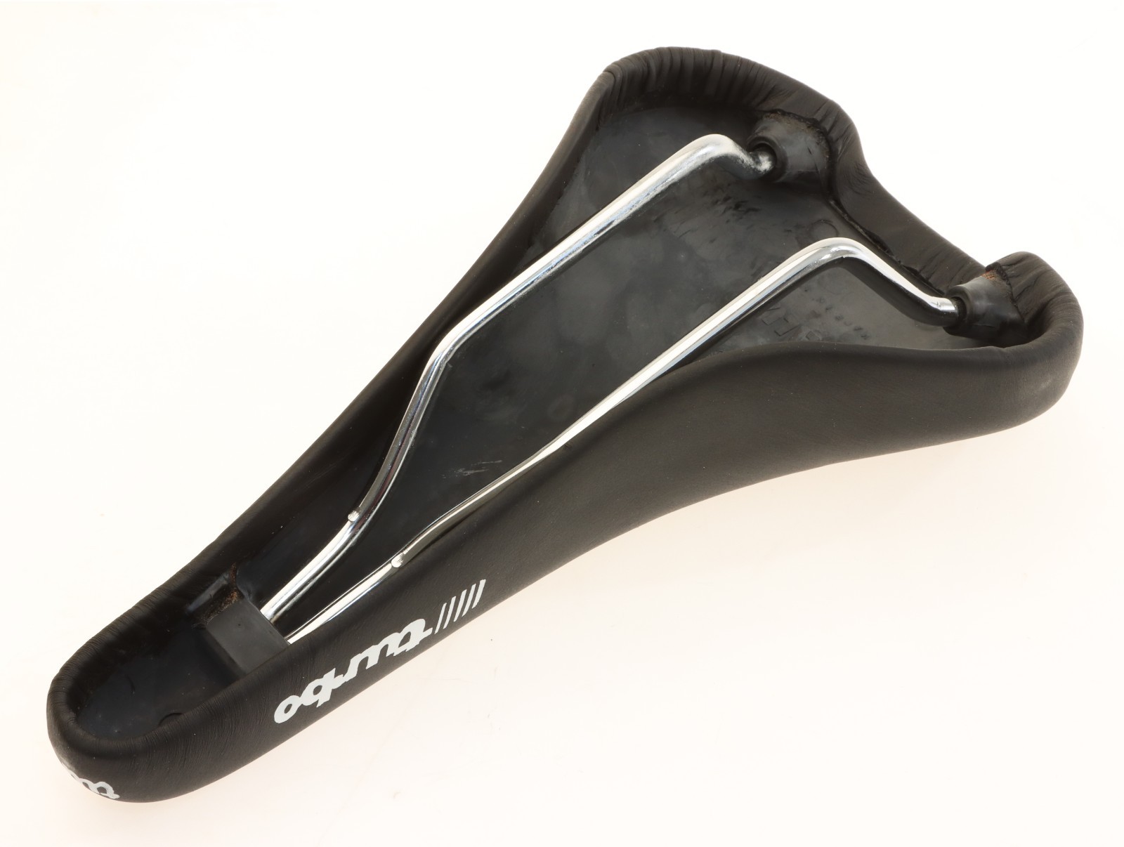 Selle Italia Turbo Leather Saddle Black Original 90s Steel Rails NEW in Box NOS