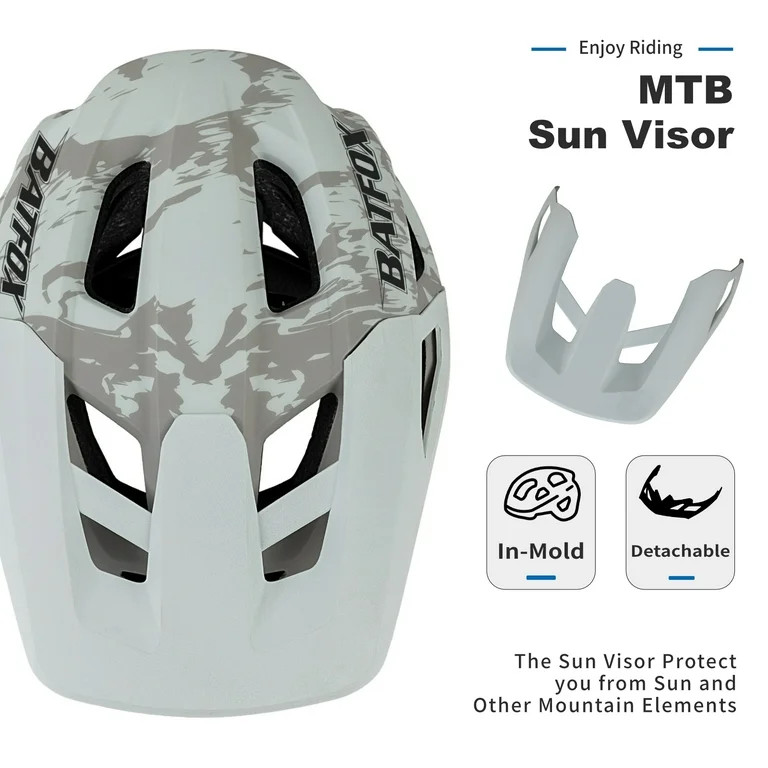 New Other Bat Fox Size M Adjustable Lightweight Bicycle Helmet, White/Camo