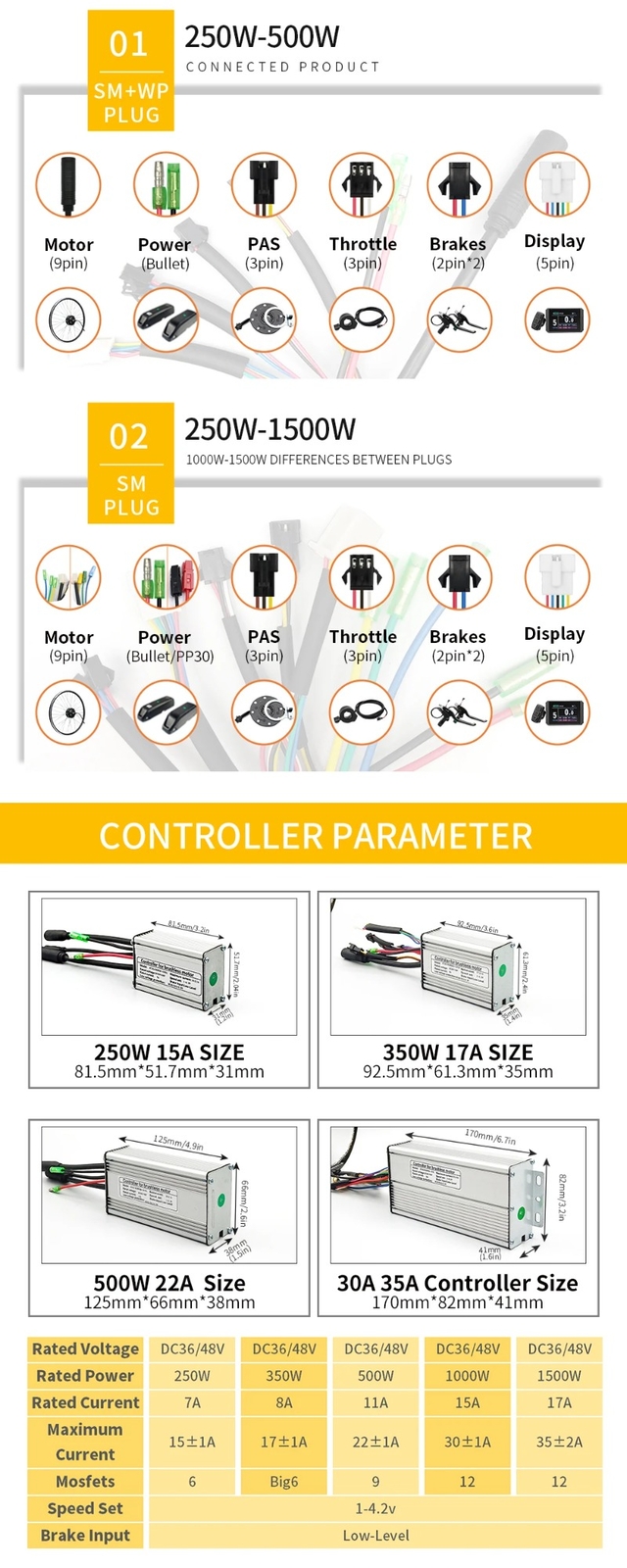 MTB Ebike KT Controller LCD LED Display 36V/48V 250W-1500W Electric Bicycle Part