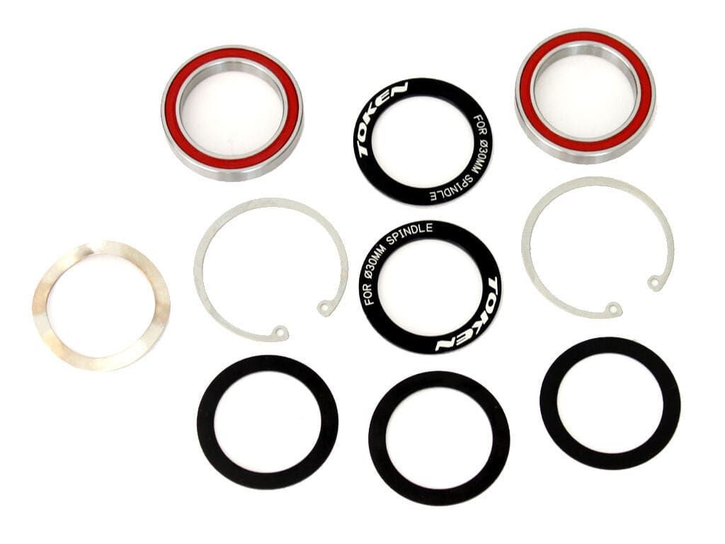 Token BB30 Bottom Bracket Adapter Set With Bearings, 1-Piece, Aluminum Steel