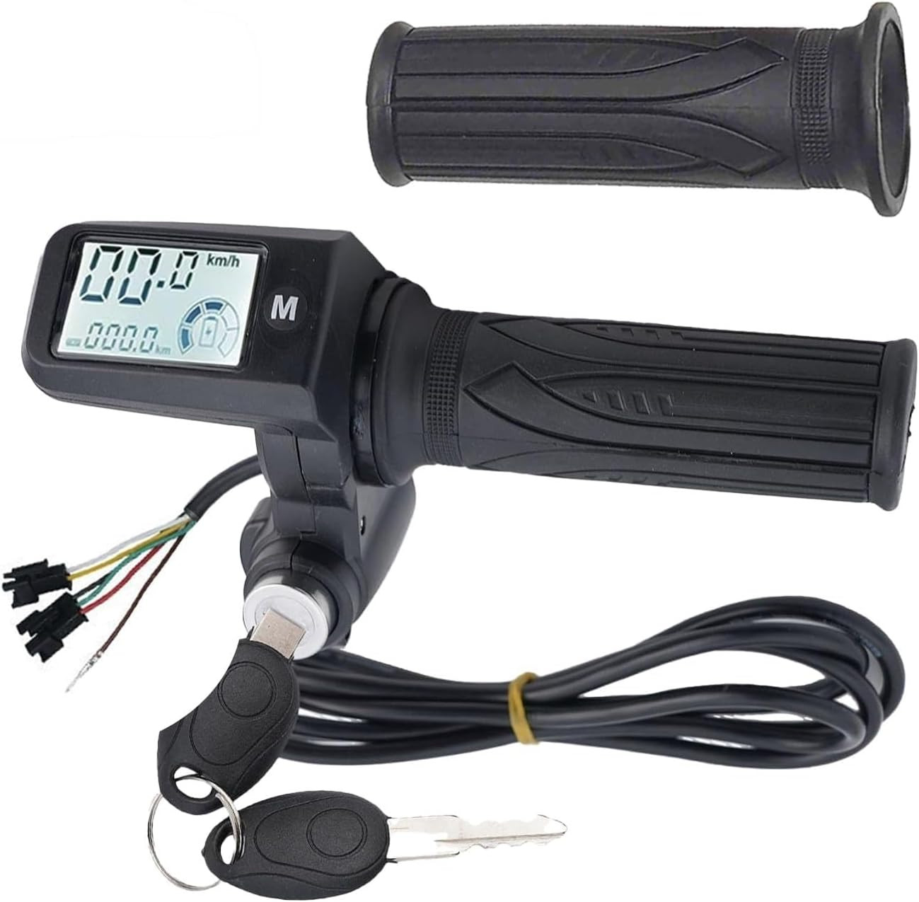 Full Twist Throttle, 6 Pin Ebike Throttle 36V/48/60V, with LCD Speed Display, Ke