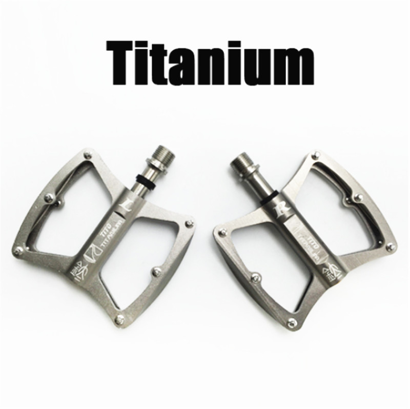 Ultralight 9/16″ Titanium Bicycle Pedals Mtb Bearing Road Bike Flat Pedals