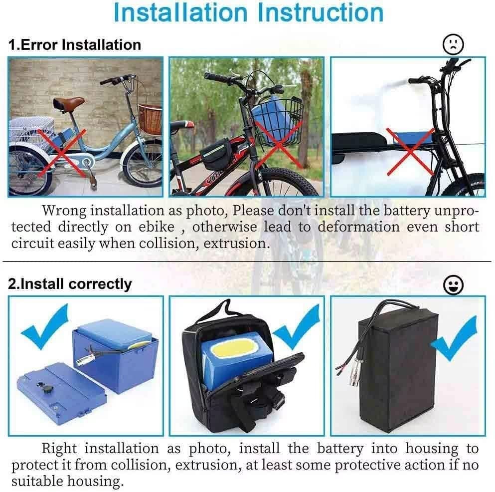 48V 52V 60V 72V 20Ah UPP Ebike Battery Rechargeable Batteries for 0-5000W Motor
