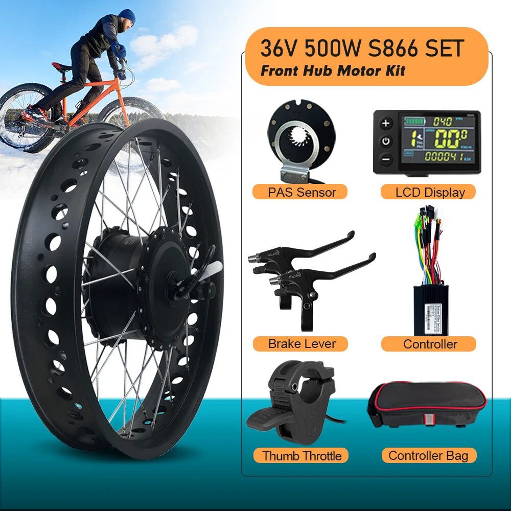 500W 1000W 1500W 20/24/26er Snow Fat Ebike Front Hub Motor for Dropout 135mm