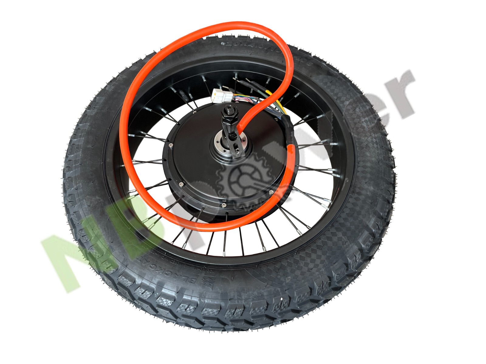 QS205 48-72V 5000W 170MM dropout 50H BLDC hub motor wheel with tire.