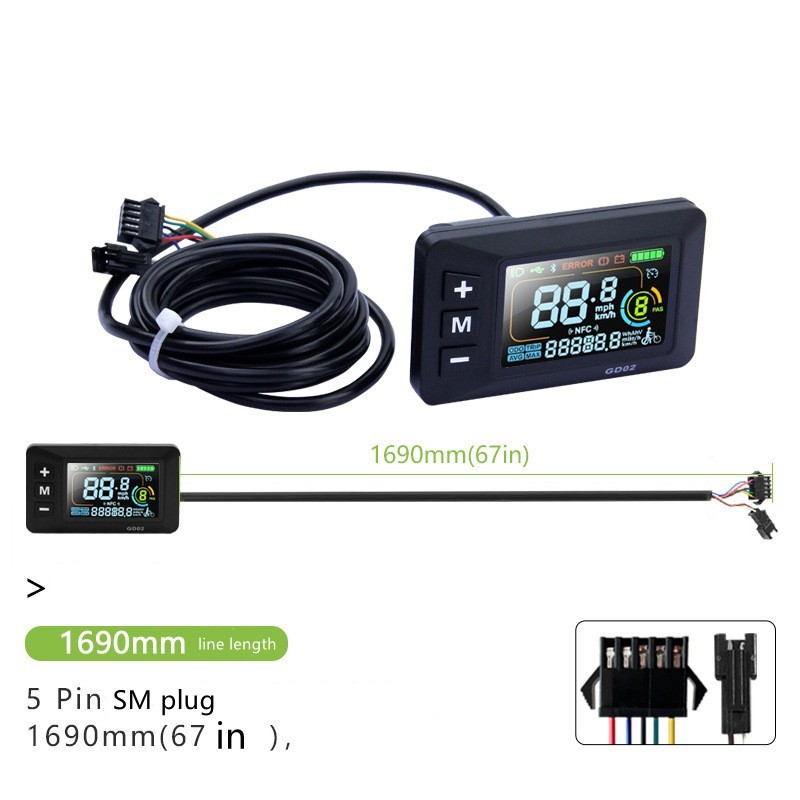 E-Bike Compatible GD02 Smart LCD Color Screen with User Friendly Design EBike