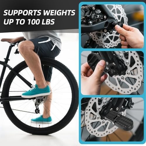2PCS Bike Foot Pegs, Aluminium Alloy for Bicycle Pegs, Non-Slip Ebike Pegs for P