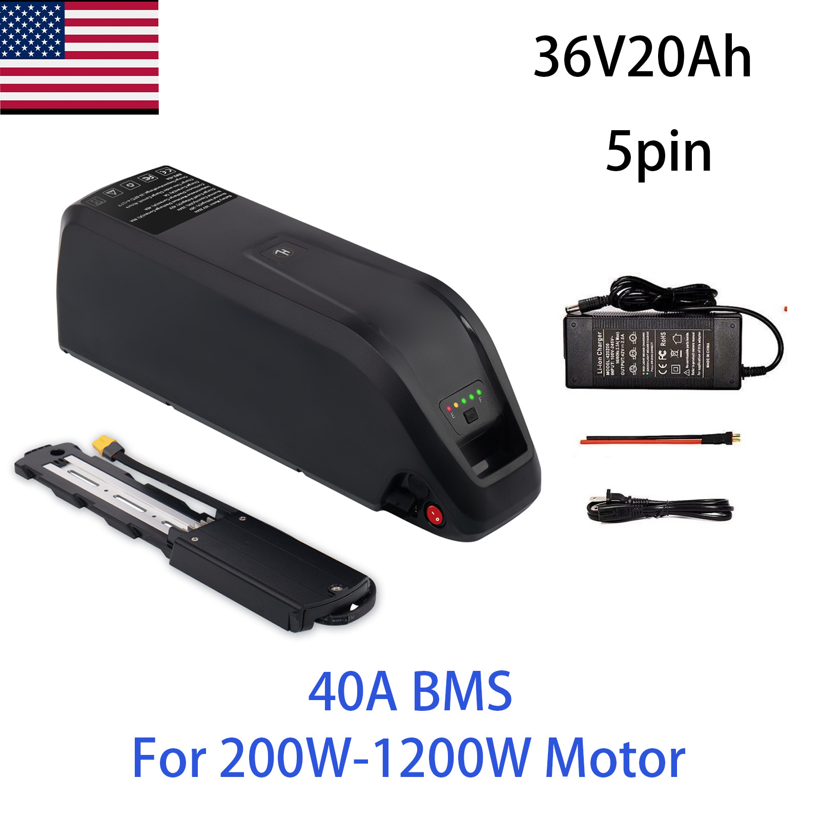 36V 20Ah Hailong Lithium Ebike Battery For 200W-1000W Electric Bicycle Motor