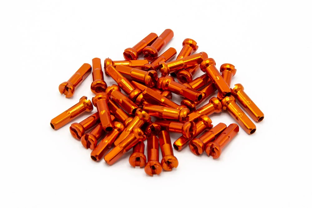 MERRITT 14G BICYCLE SPOKE NIPPLES – BMX SPOKE NIPPLES – 40PK – ORANGE