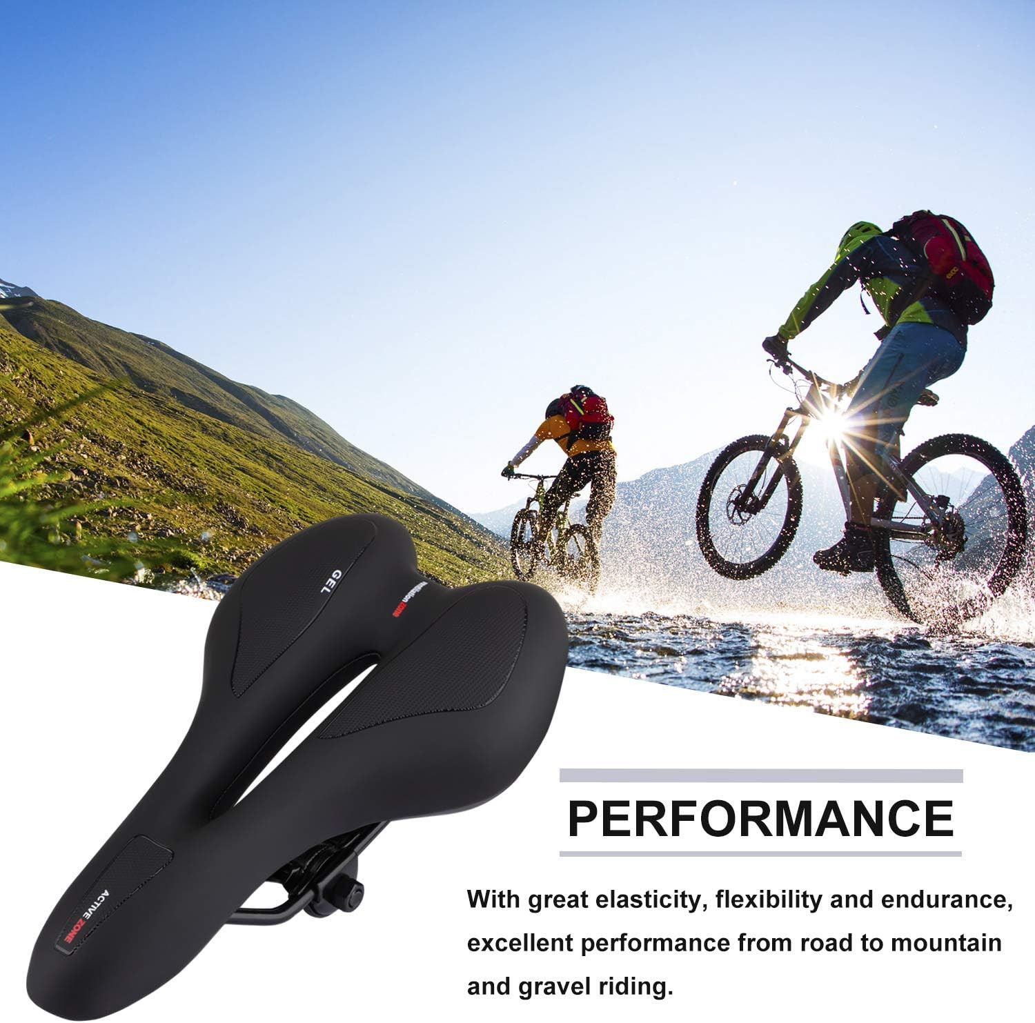 Bike Seat Gel Bicycle Saddle Comfort for Men Women MTB Mountain Road Trekking Cr