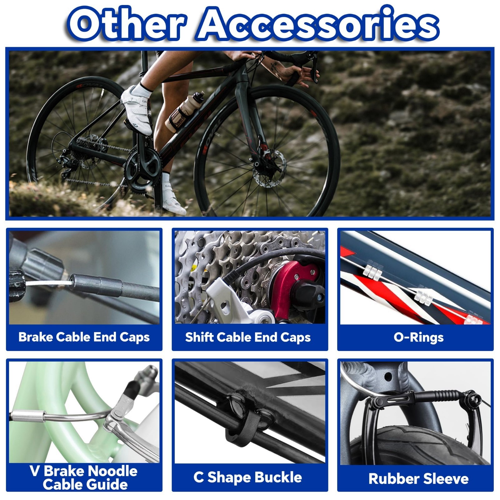 103pcs Universal Bike Brake & Shift Cable Set with Cutter, End Caps & Accessorie