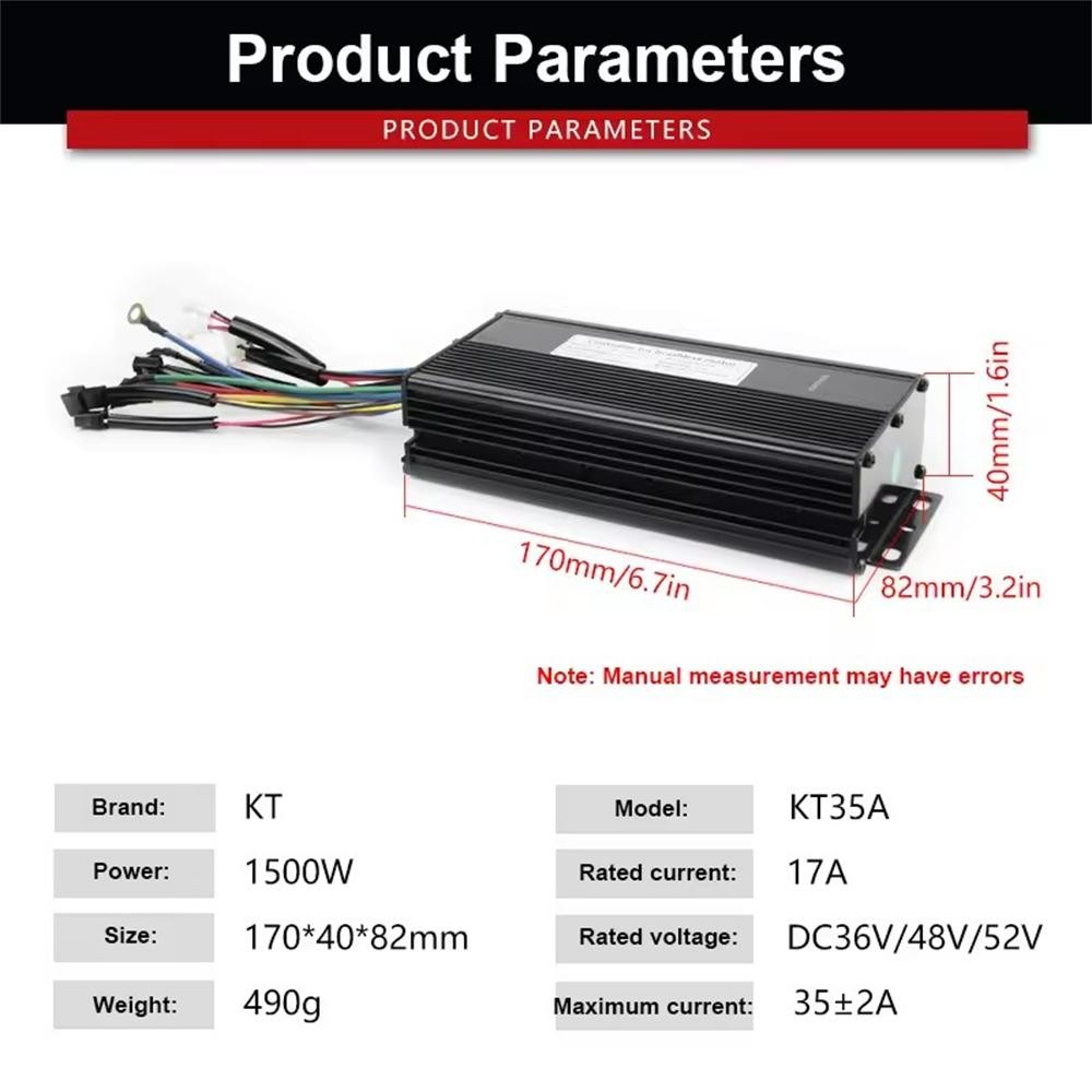 Electric Bike Controller 36 48V 52V KT-35A Sine Wave Controller For 1500W Motor