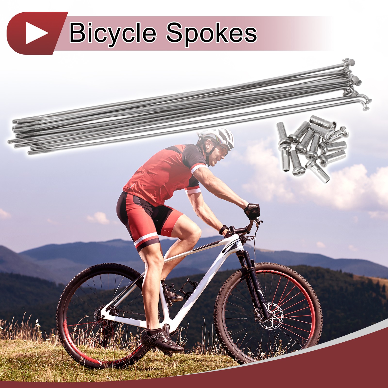 12 Set 14G Bicycle Spokes 181mm Bike Wheel Spokes 304 Stainless Steel