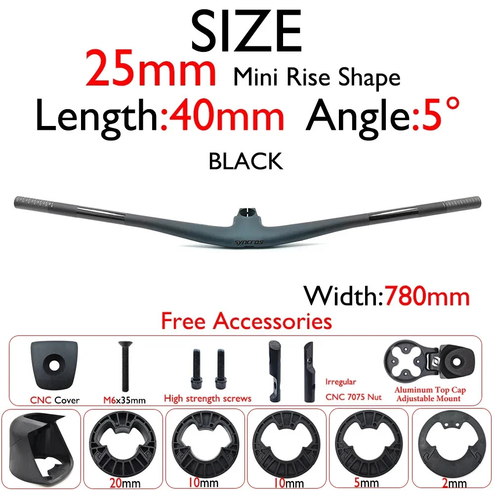 -25°/15° Full Carbon FRASER IC SL WC MTB 780mm Integrated Handlebar with Stem