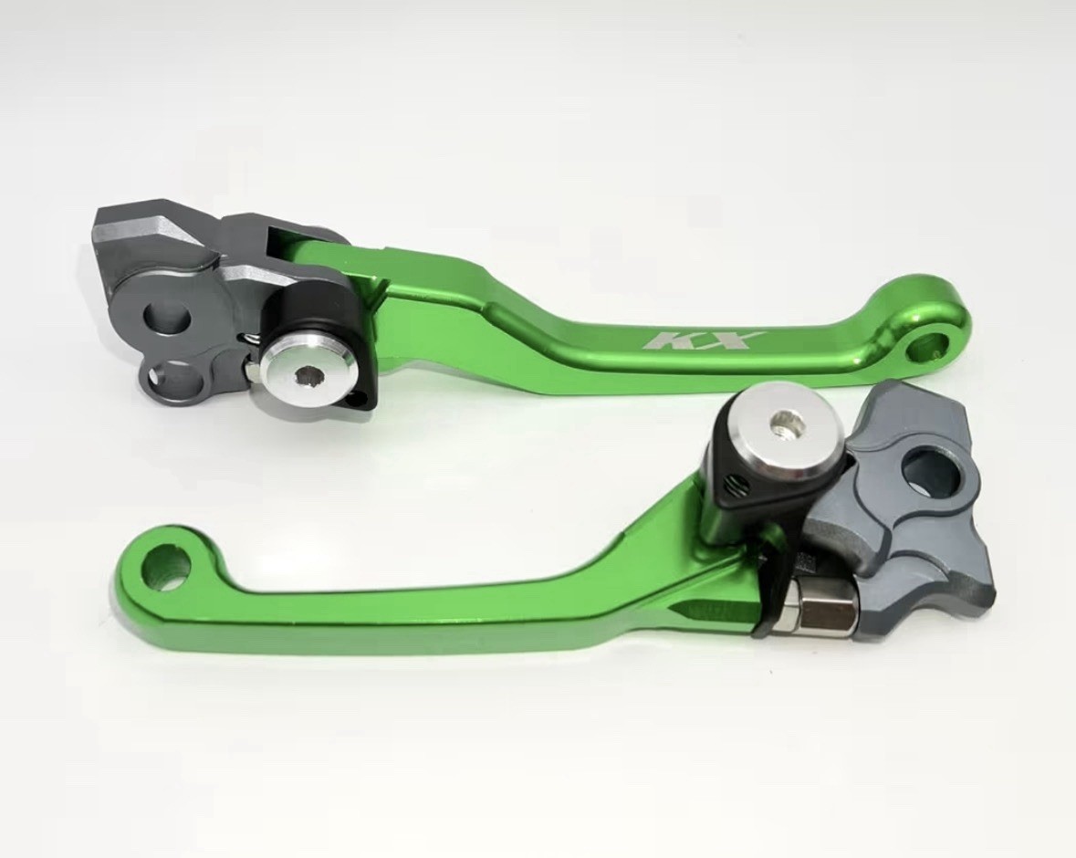 CNC Brake & Clutch Lever Replacement For KX250F/450F KX450SR GREEN_GLOSSY_KX