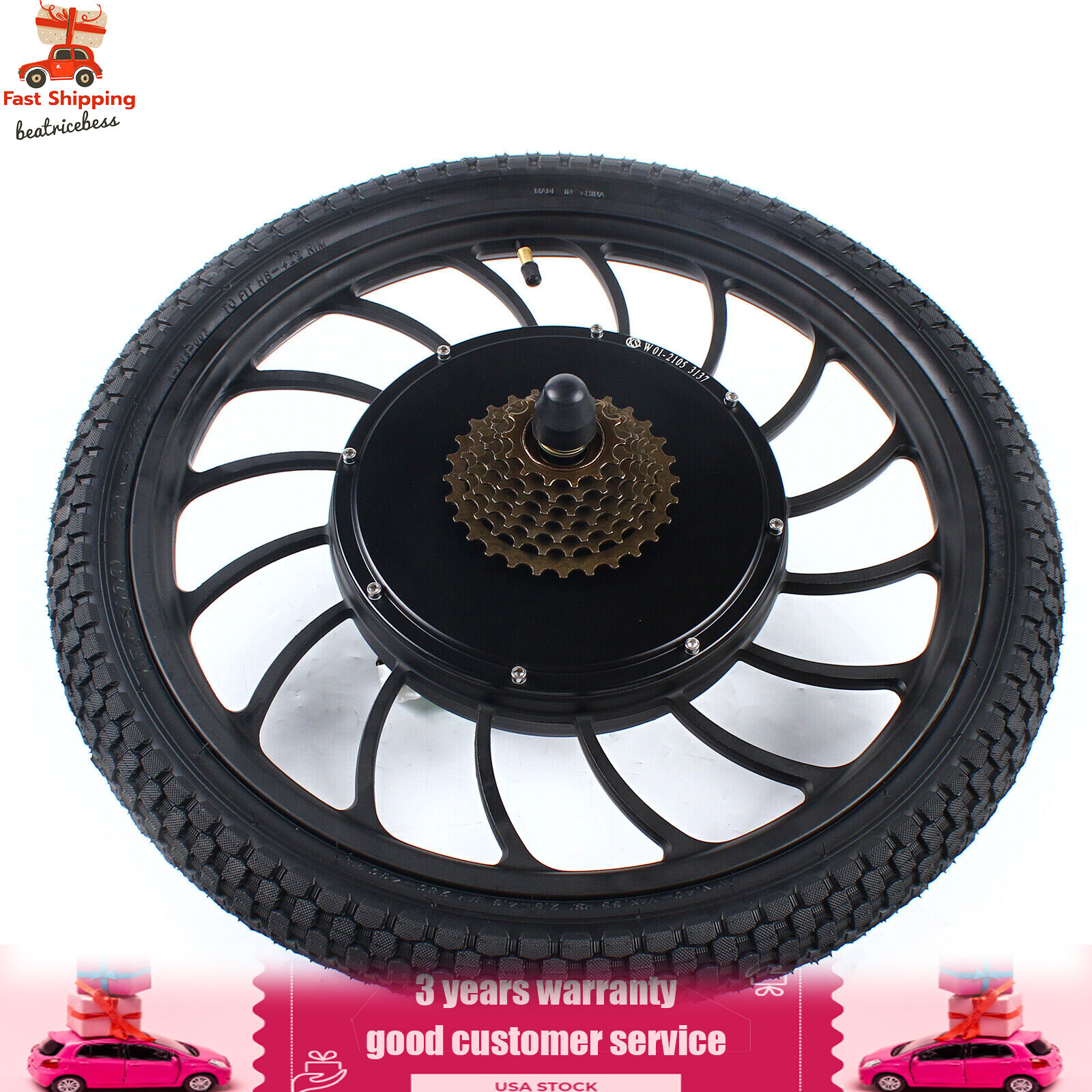 Ebike Electric Bicycle Conversion Kit 20″ E-Bike Rear Hub Motor Wheel 0-40km/h