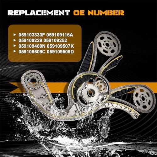 059103333F Engine Timing Chain Kit 1Set Compatible with Audi A4-A8 Q5 Q7 V6
