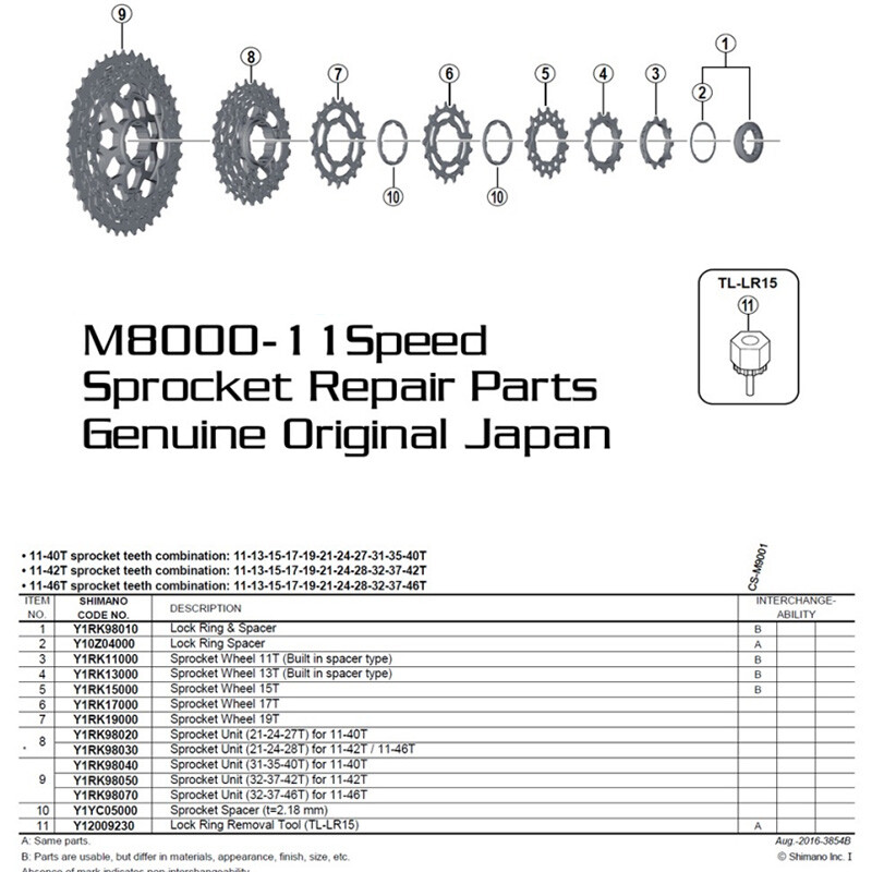 Genuine SHIMANO XT/Ultegra CS-M8000/HG800 11T/13T/15T/17T/19T Cog Sprocket Wheel