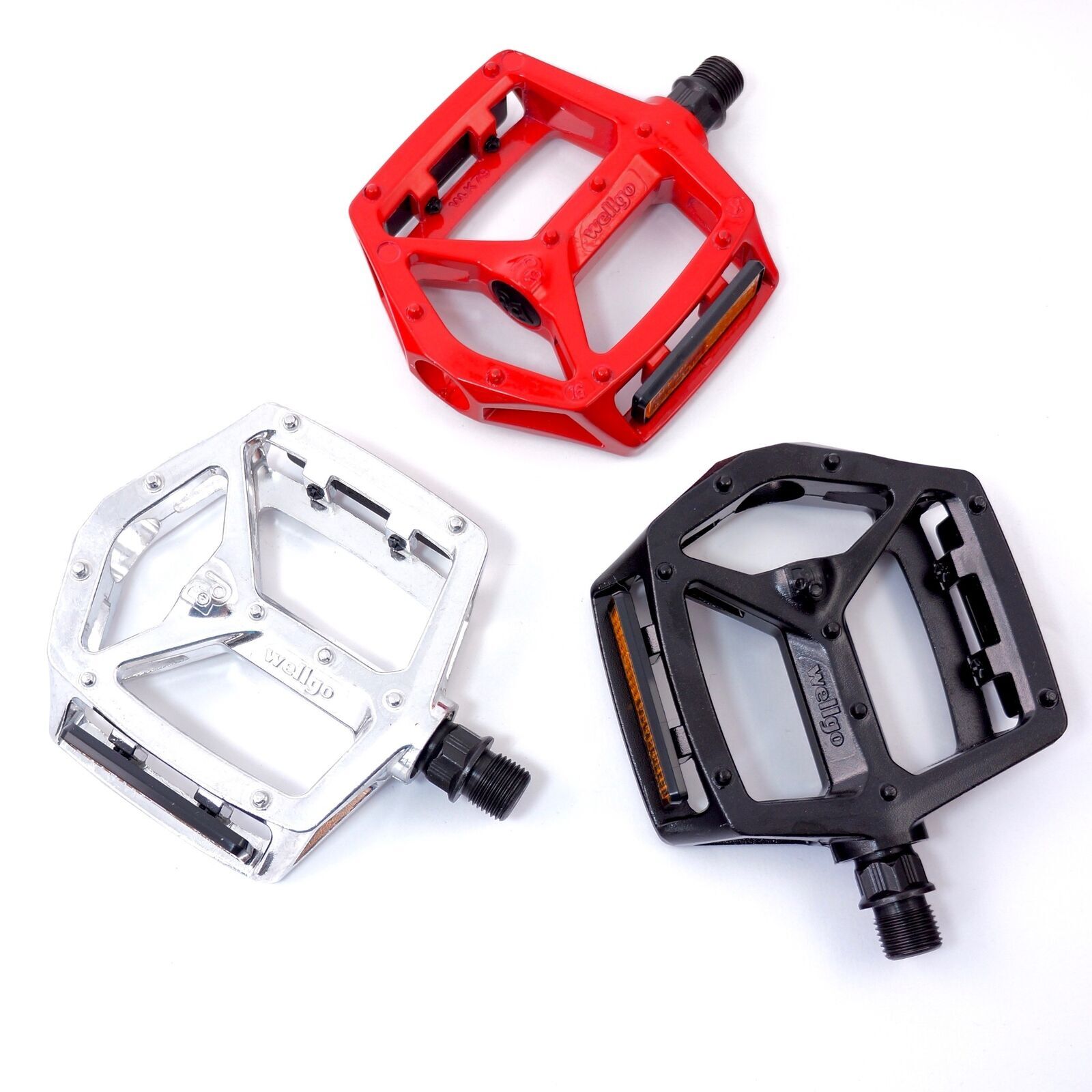 WELLGO MG-3 Fixed Pin Bike Pedals for MTB BMX DH Platform 9/16” Black Red Blue