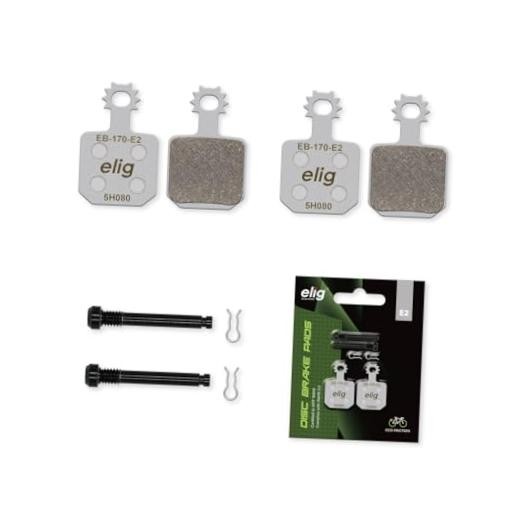 Bike Disc Brake Pads for Magura MT5 Estop, MT7 Pro, Silver (E2) 1 Pair – w/Pin