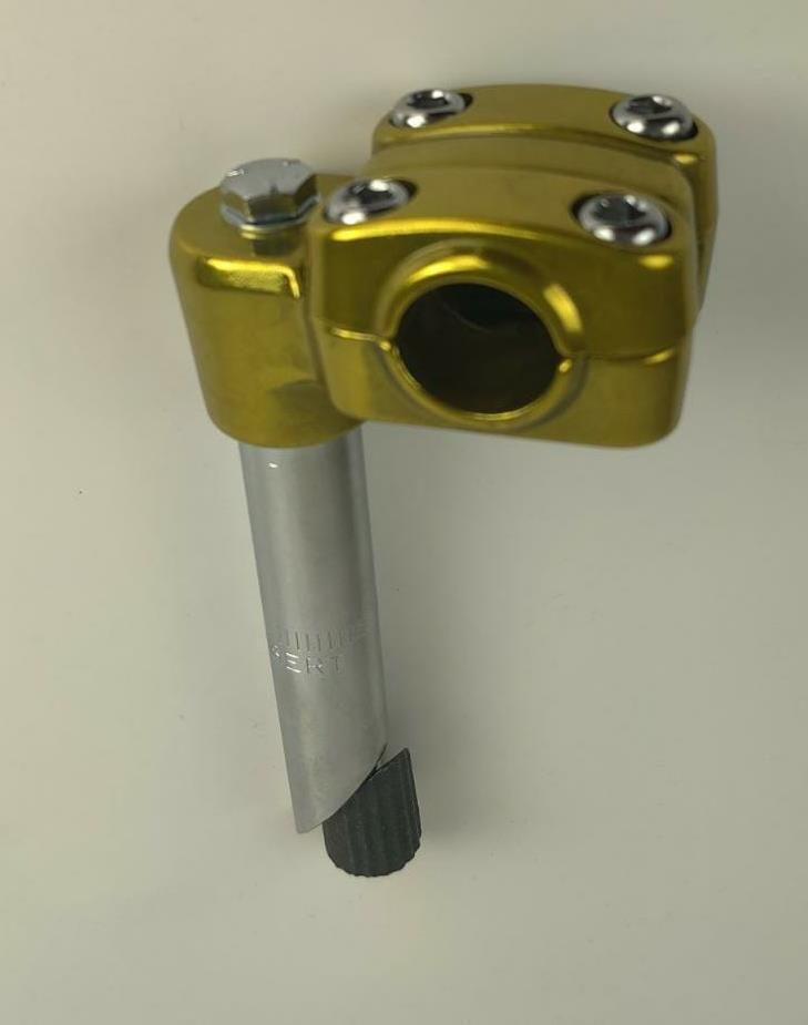 ENIX Alloy GOLD 22.2mm 4 Bolt Old School Bicycle Stem BMX MTB Cruiser Bike Stem