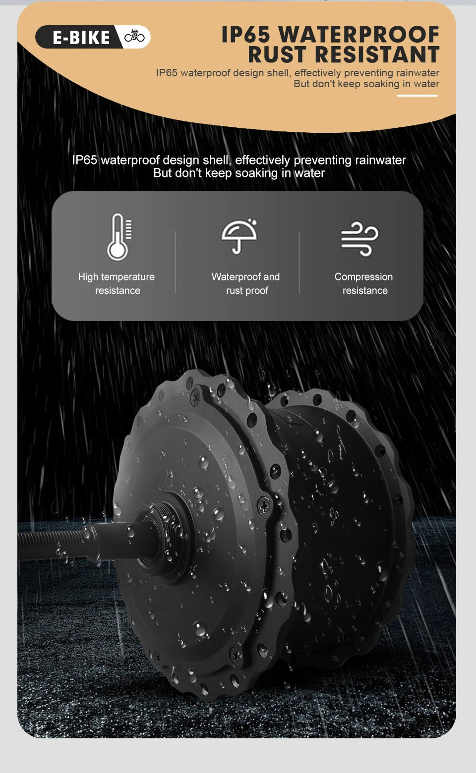 36V 48V 500W 20 24 26Inch Snow Fat E-bike Gear Front Rear Rotate Cassette Motor