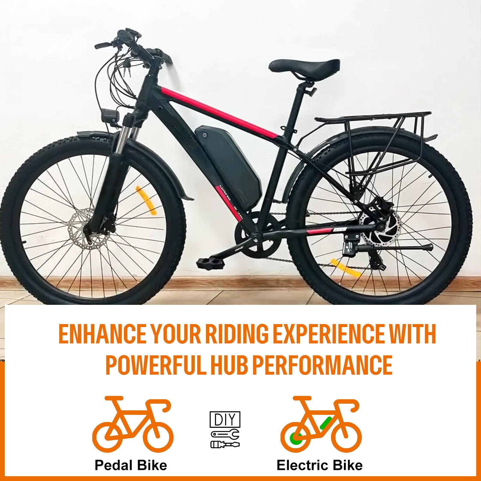 Bafang 26″ 27.5″ 700C 48V 500W Electric Bicycle Rear Hub Wheel Motor V-Brake