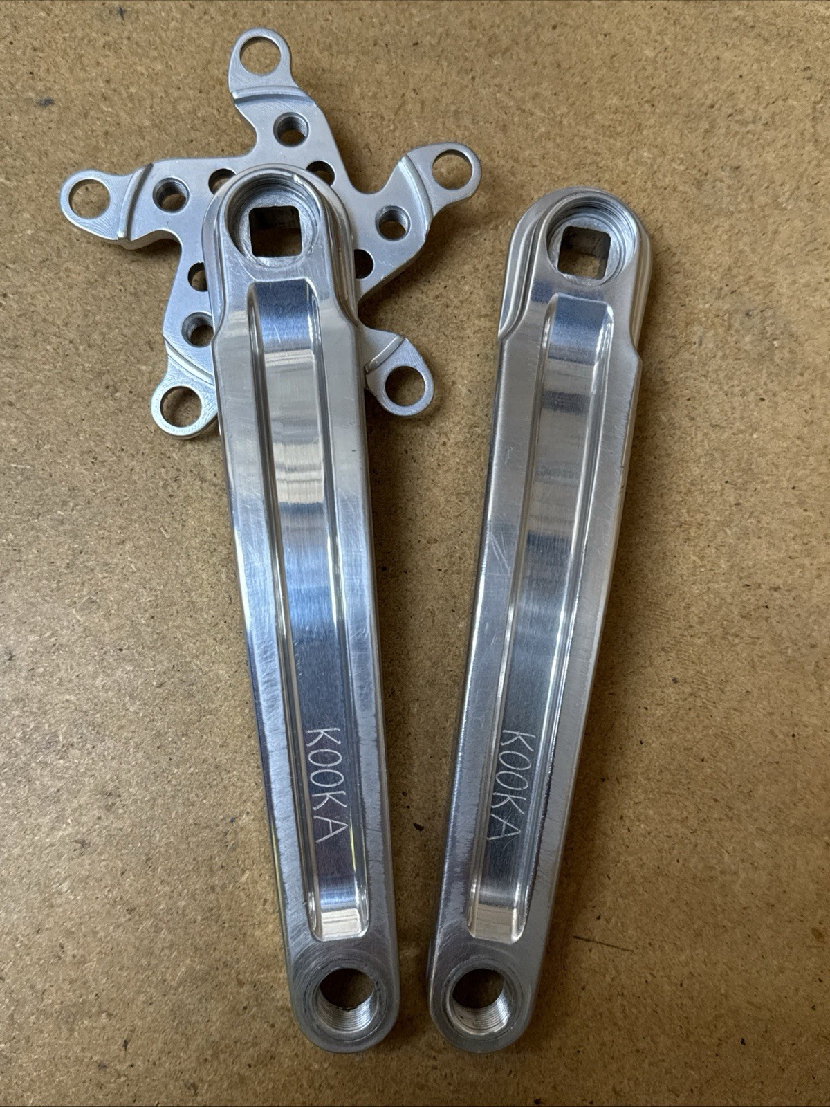 Vintage Kooka MTB Crankset Triple USA Anodized 175mm Retro Crank Arms 94mm BCD
