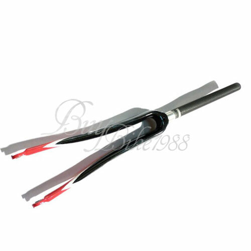 EMC2 3K CARBON FORK AXLE TO RACE:365MM 370MM RED & BLACK ROAD USE 700C 1 1/8″