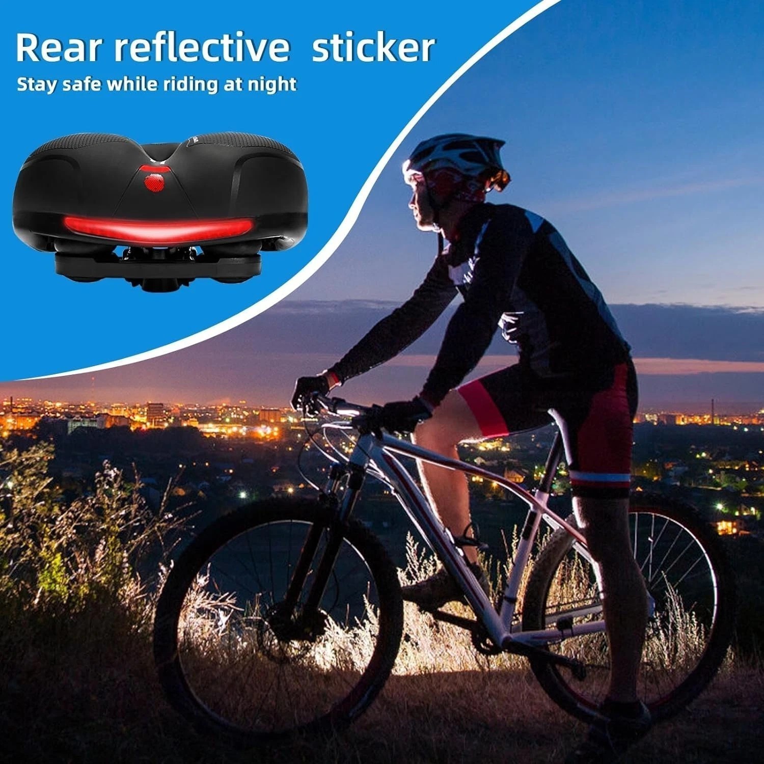Extra Wide Big Bum Bike Bicycle Saddle Seat Gel Cushion Sporty Soft Comfort Pad