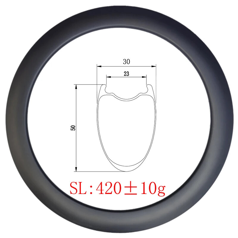700c Road Disc Carbon Rims Clincher Tubeless 50mm Deep 30mm Wide 24H 28H 32H