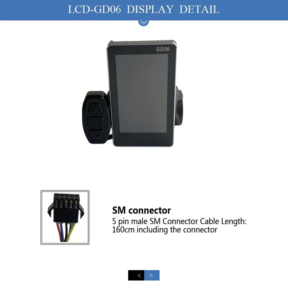 E-Bike JN GD06 LCD Display 36V/48V Bicycle Part Waterproof Plug/SM Plug