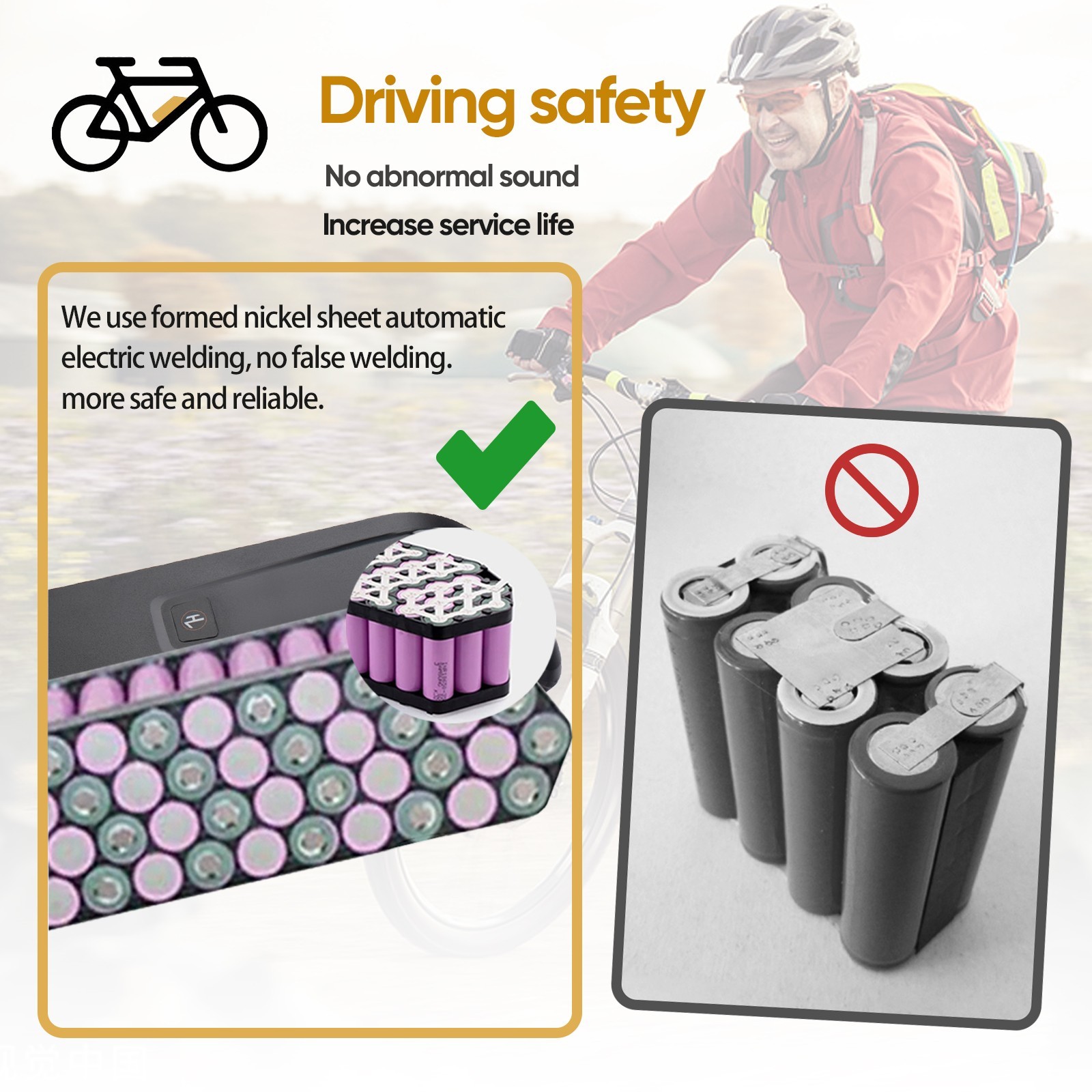 36V Ebike Lithium Battery 10Ah/15Ah/20Ah For Electric Bike Battery 0-1500W 5PIN