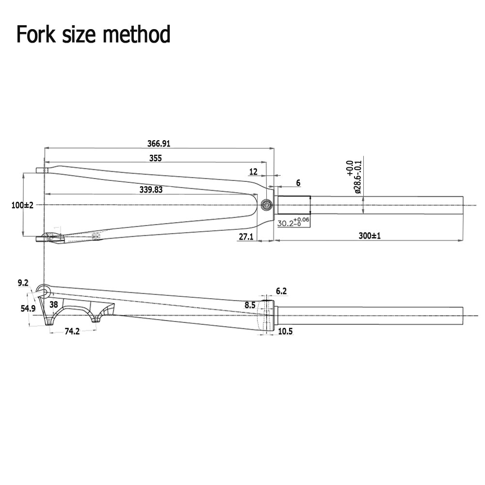 1-1/8″(28.6mm) 700C Carbon Road Bicycle Fork Disc Brake V brake Bike Forks Gloss