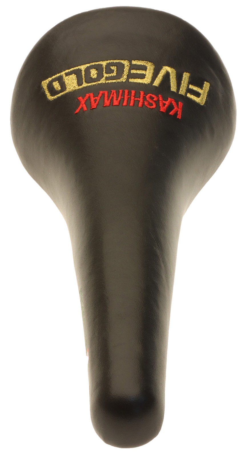 Kashimax Five Gold 8PE Saddle NJS 30mm Rails Black Smooth Leather w Logo NEW NOS