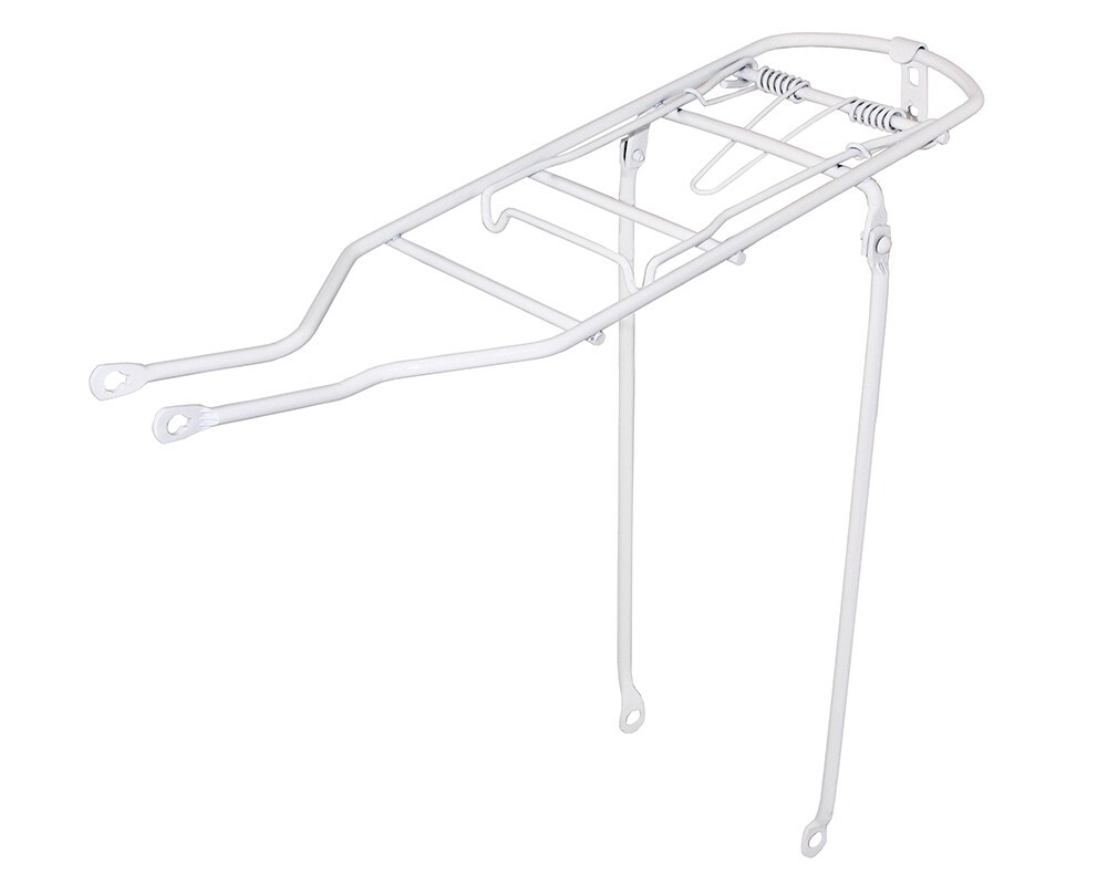 VINTAGE BICYCLE WHITE CARRlER REAR RACK CRUISER ROAD CITY BMX OLD-SCHOOL BIKE.