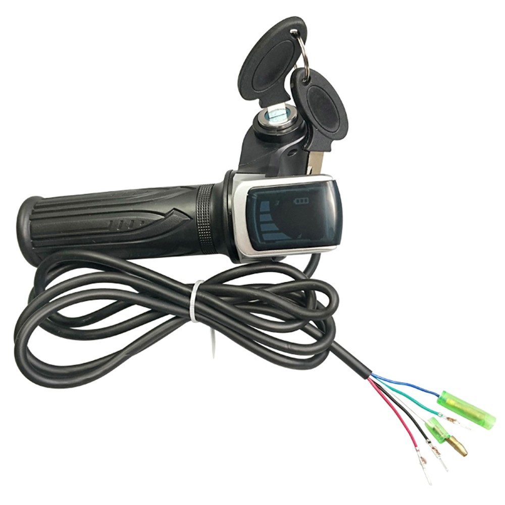 36V 48V 60V Electric Scooter Throttle Grip With Key Lock Power Indicator New