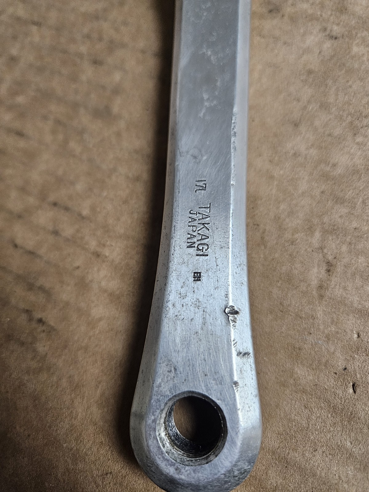 1980 Takagi Tourney Crankset, double 52/40T, 170mm, 130 BCD, square taper, used