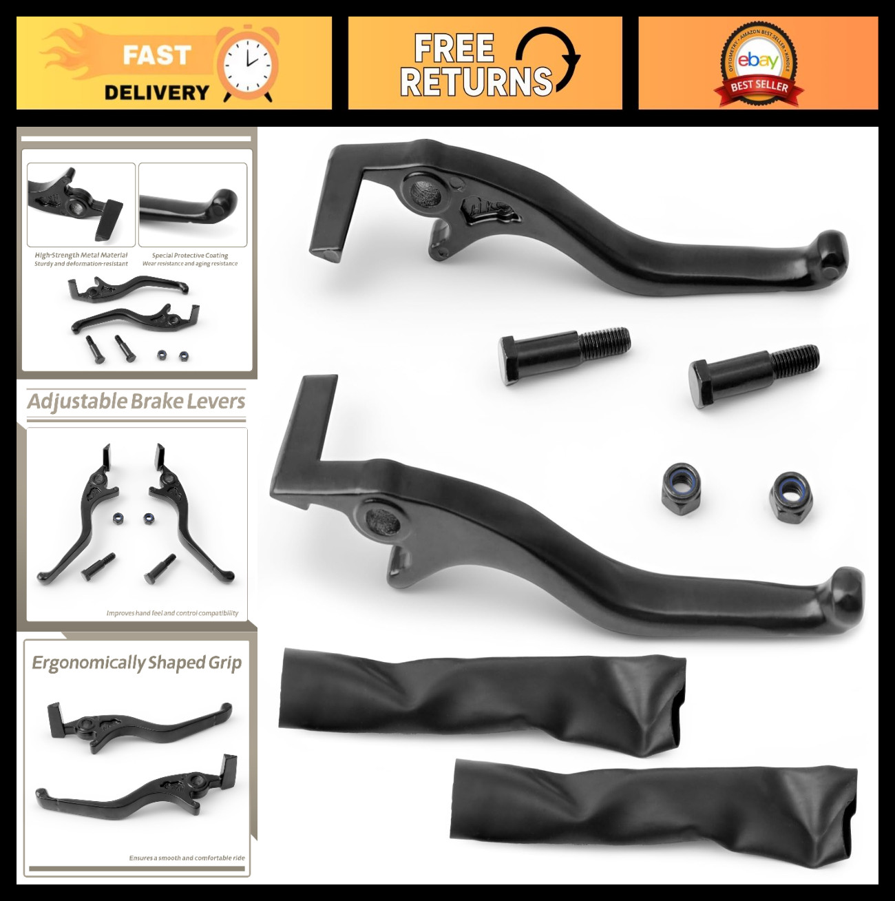 Adjustable E-Bike Brake Levers for Electric Dirt Bike & Motorcycle – Aluminum Bl