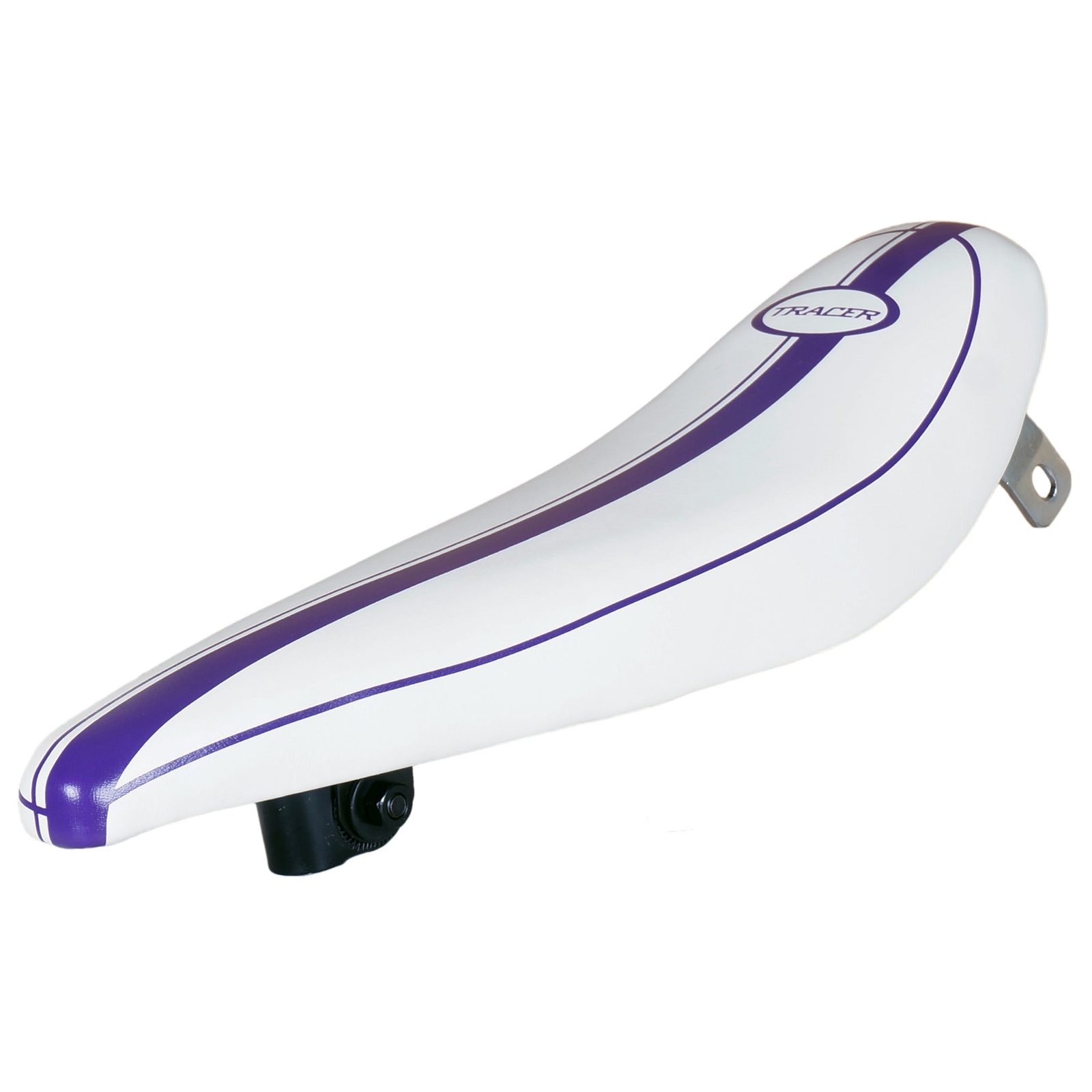 Tracer Banana Seat Whhite w/Purple Center for 20″ Lowrider Cruiser Bikes