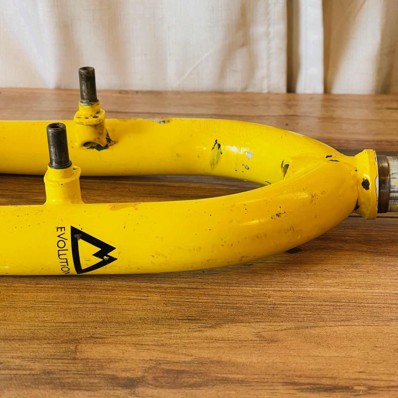 Rare 1-Inch 1″ Fisher MTB Rigid Fork 26 Threadless 120mm 395mm Yellow