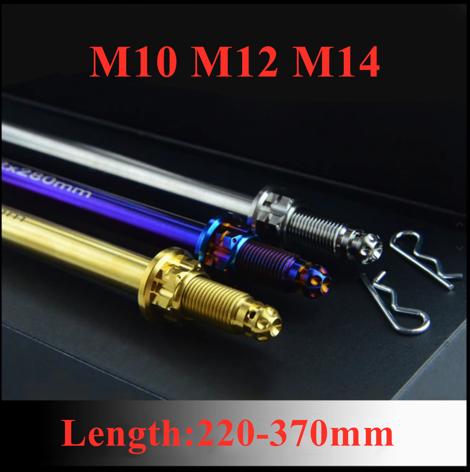 Titanium M10 M12 M14 240 280 320-370 Axis Axle Flange Motorcycle Center Shaft
