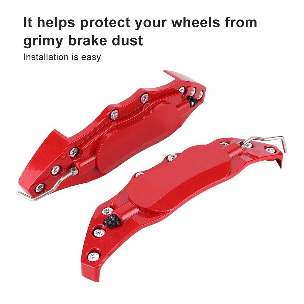 Universal Red Aluminium Brake Caliper Covers Left Right Paint Alternative Car