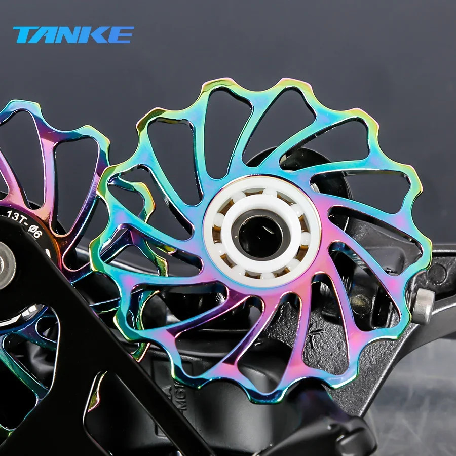 MTB Bike Jockey Wheel Ceramic Bearing AL7075 CNC 11T 13T 15T 17T Pulley