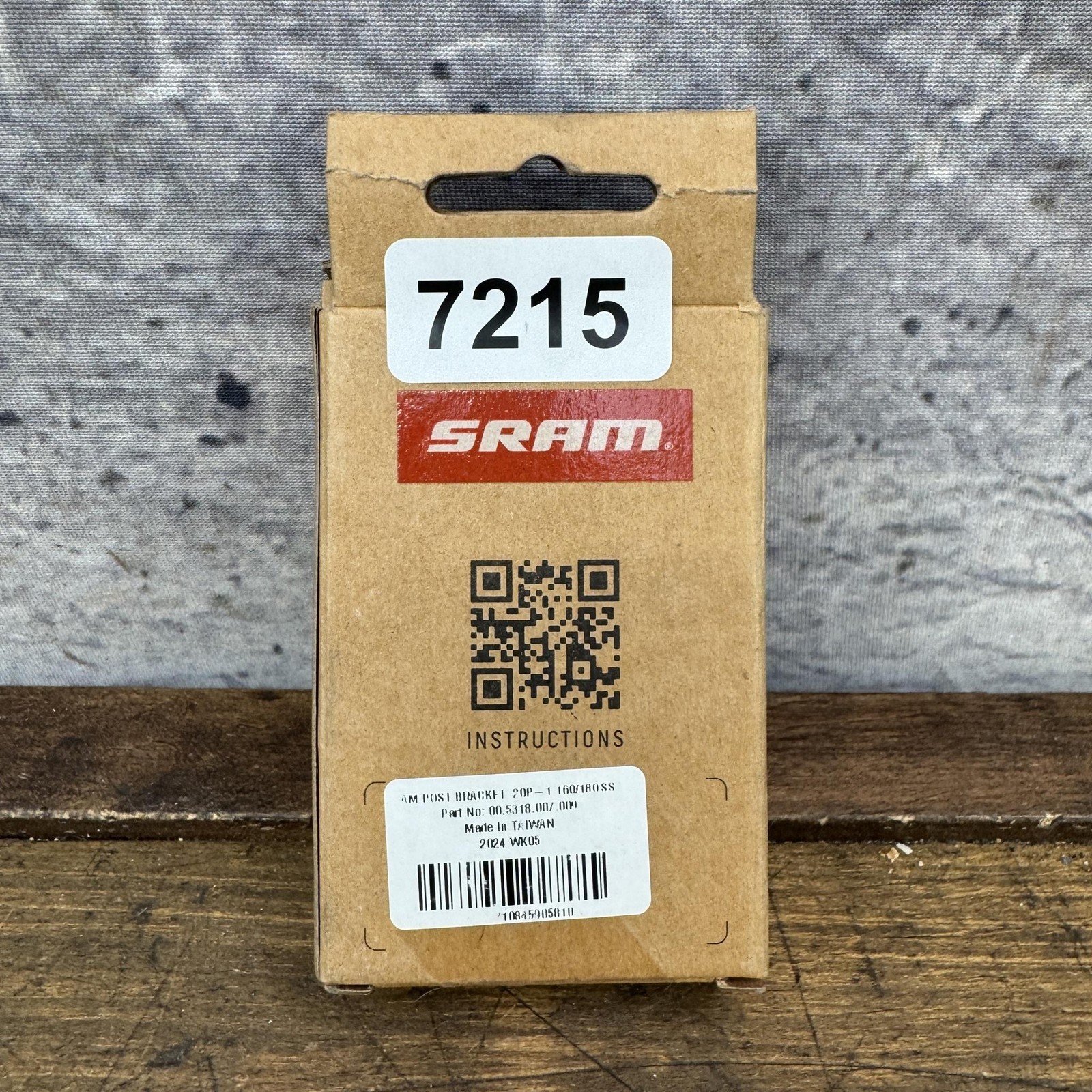 SRAM Post Mount Bracket 20P-1 160/180mm Rotor Adapter Black 65g Bike